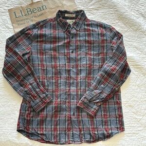 LL Bean Scotch Plaid Flannel Shirt